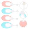 FRCOLOR Infant Toothbrush and Baby Brush 4pcs Soft Bristle Training Toothbrush Set for Tender Gums Newborn Oral Care Toddler Teeth Cleaning Pink and Blue, Gentle Baby Dental Care view 2