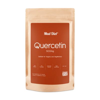 Mad Diet Quercetin 500mg  Antioxidant  Natural Antihistamine - 60 Capsules  Immune & Allergy Support  Zero additives  Vegan Capsules