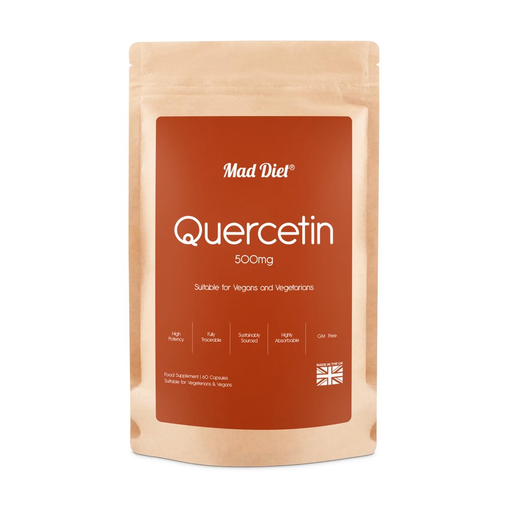 Mad Diet Quercetin 500mg  Antioxidant  Natural Antihistamine - 60 Capsules  Immune & Allergy Support  Zero additives  Vegan Capsules