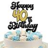 1 Pack Happy 40th Birthday Cake Topper Glitter 40 Fabulous Cake Pick Cheers to 40 Years Birthday Cake Decorations for Happy Birthday Theme Party Supplies view 1