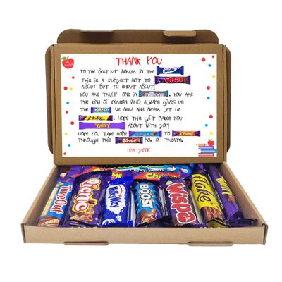 Personalised Teacher Poem Summer Gift Poem Treat Box Hug in a Box, Hamper Gift, Thank You Gift (Key Worker - Younger Font - We / Us)