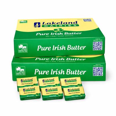 Lakeland Irish Butter 2 x 150 Individual Foil Wrapped Portions 6.2g - From GREAT BRITISH TRADING LIMITED