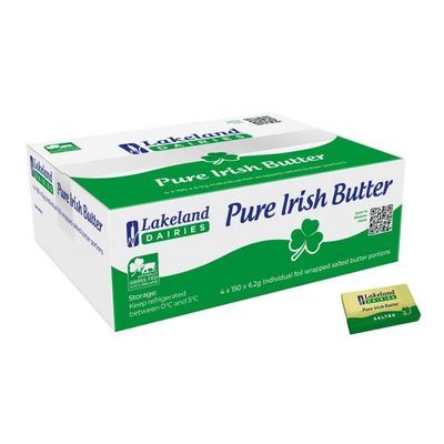 Lakeland Irish Butter Portions 6.2g Individual Foil Wrapped Portions - From GREAT BRITISH TRADING LIMITED (4 Pack, 600, count)