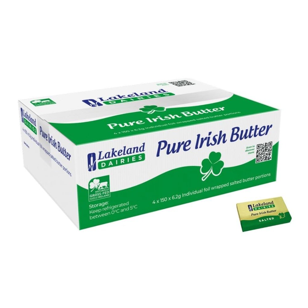 Lakeland Irish Butter Portions 6.2g Individual Foil Wrapped Portions - From GREAT BRITISH TRADING LIMITED (4 Pack, 600, count)