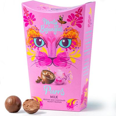 Monty Bojangles Purrs Belgian Milk Chocolate Truffle Balls Gift Box (200g), Rich Belgian Chocolate Flavoured Truffles, Melt In The Middle Award Winning Luxury Chocolates, Gift With Decorative Gift Box