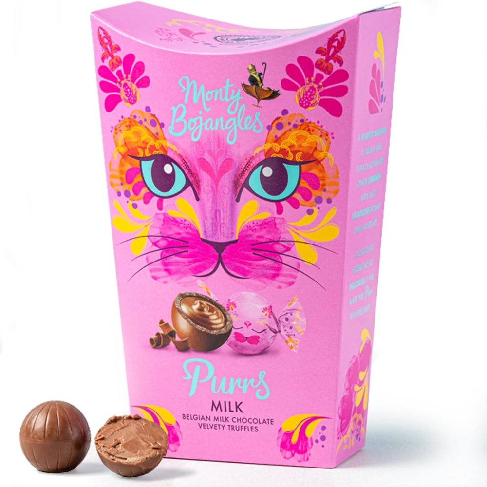 Monty Bojangles Purrs Belgian Milk Chocolate Truffle Balls Gift Box (200g), Rich Belgian Chocolate Flavoured Truffles, Melt In The Middle Award Winning Luxury Chocolates, Gift With Decorative Gift Box