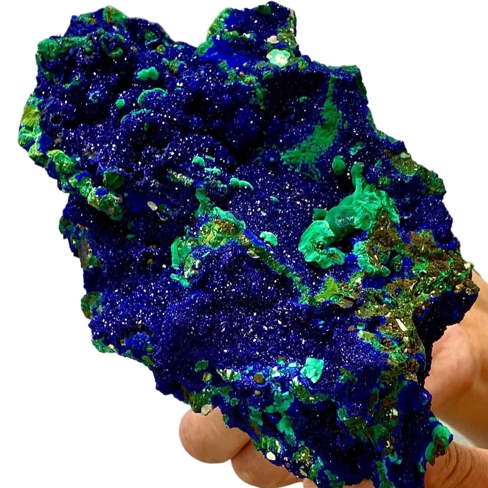 Natural Stone Natural Azurite Symbiosis Malachite Quartz Crystal Mineral Home Decoration(Size:50-70g)
