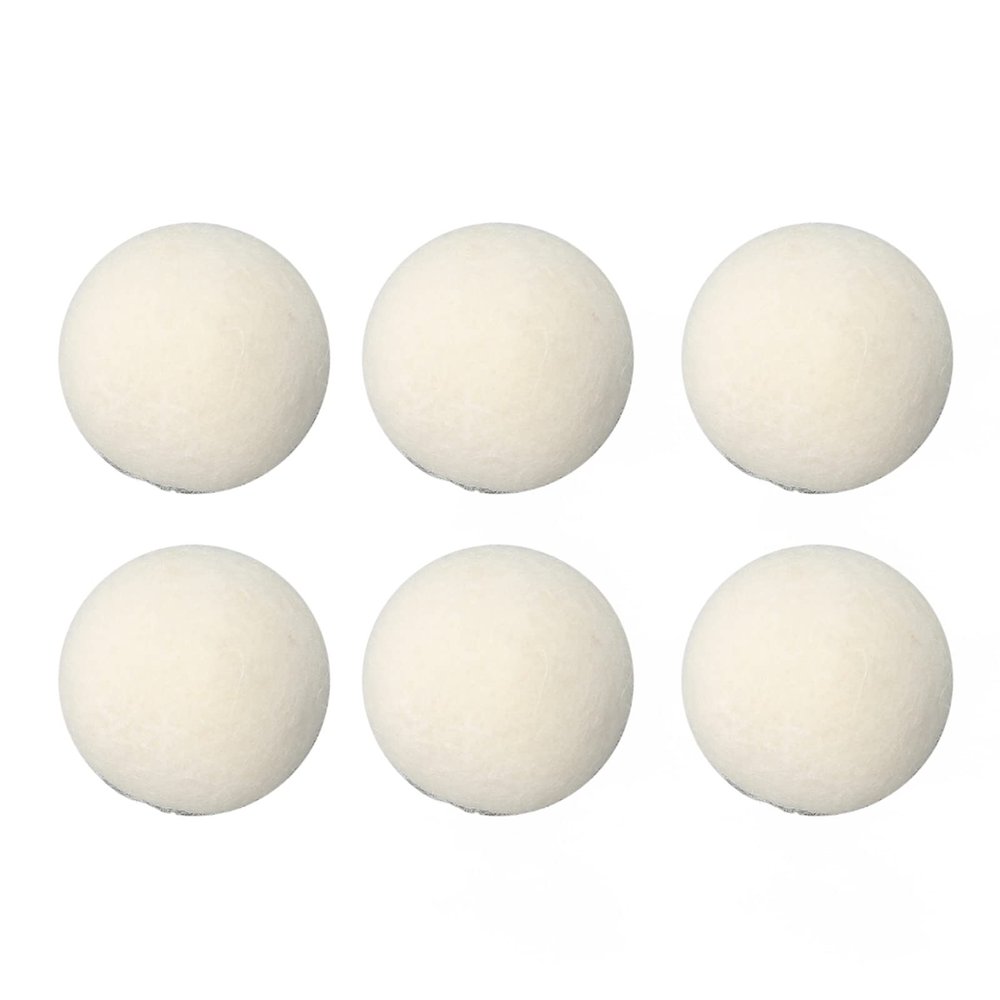 HERCHR 6 Pack Wool Dryer Balls, Reusable Fabric Softener Wool Balls for Dryer Drying Balls for Laundry, Reduces Clothing Wrinkles and Saves Drying Time(4CM)