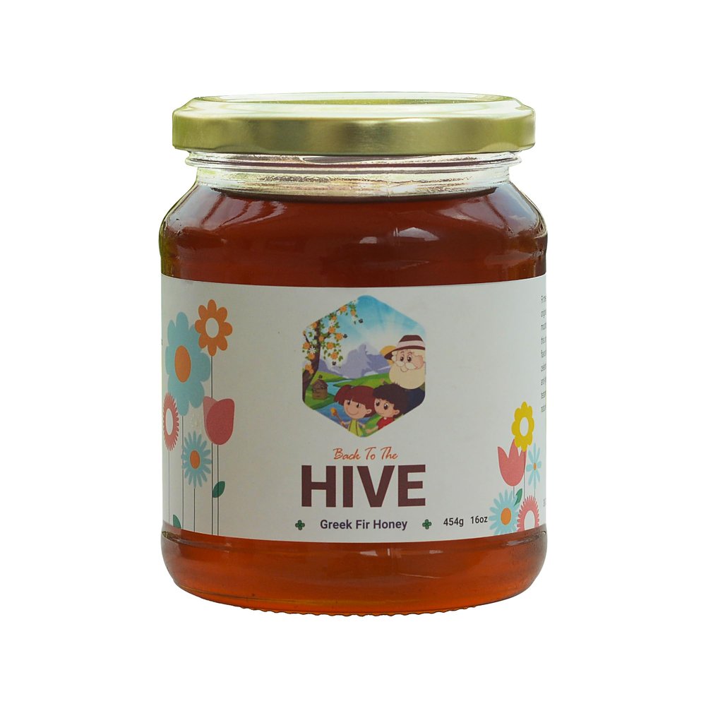 Back to the Hive Greek FIR RAW HONEY 454g, Antioxidant & Mineral Rich, 100% Pure Raw Natural Honey, Unpasteurised, Unfiltered Single Origin, Back to the Hive Raw Honey
