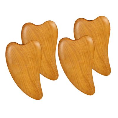 FRCOLOR 4pcs Wooden Scraping Massage Tool Scraping Board for Facial Care for Home Skincare Routine