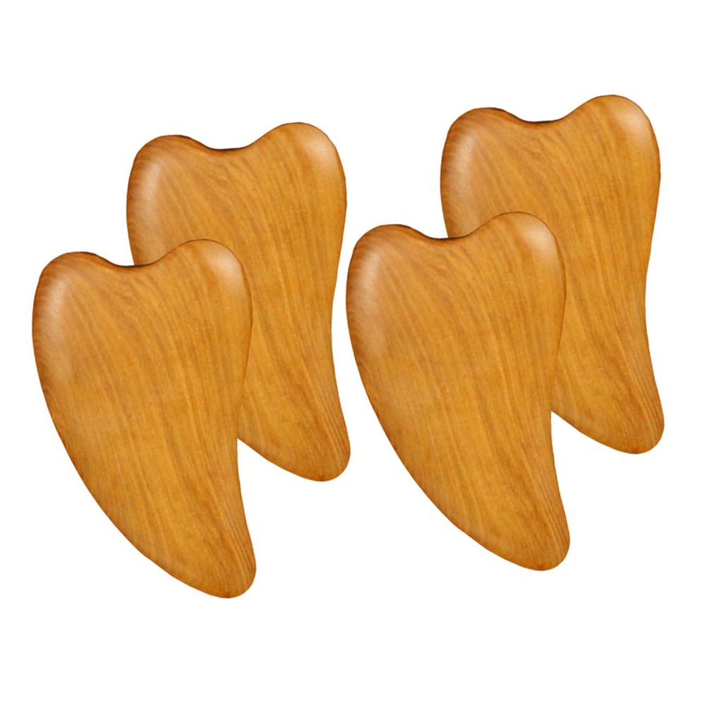 FRCOLOR 4pcs Wooden Scraping Massage Tool Scraping Board for Facial Care for Home Skincare Routine