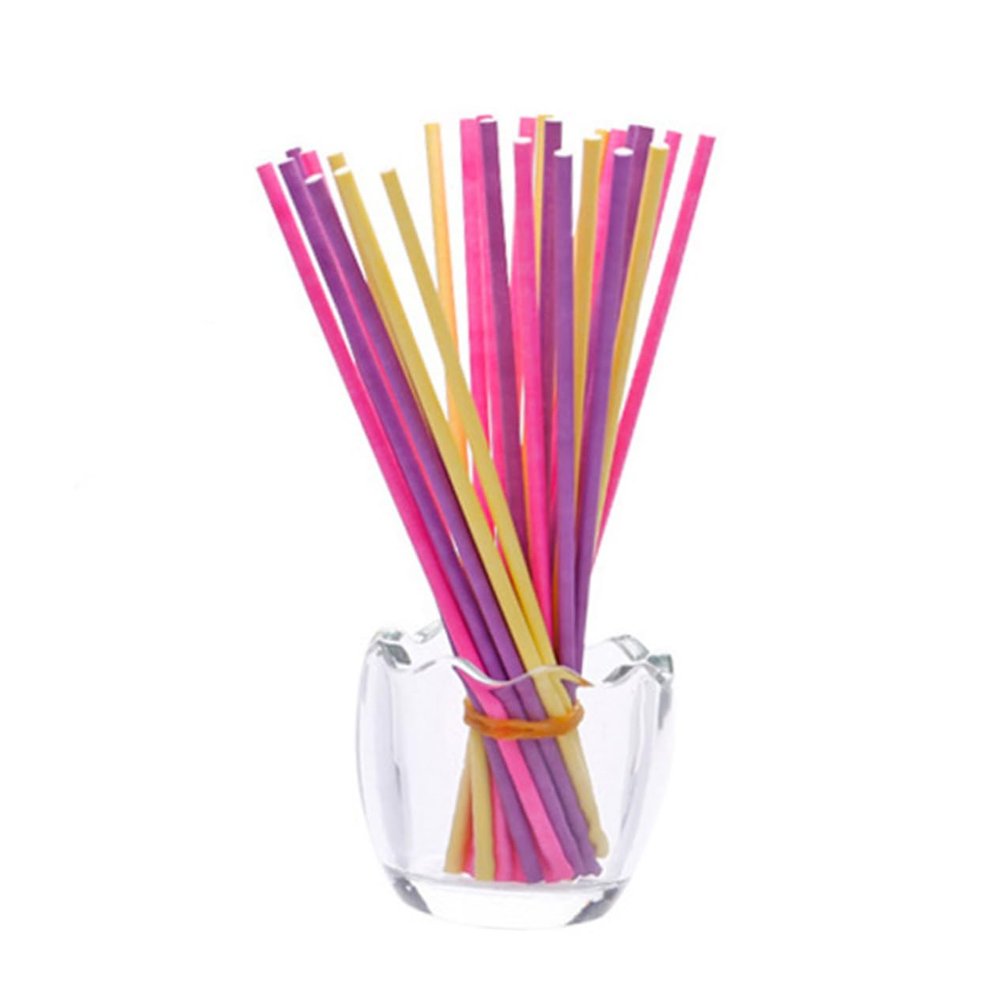 Garneck 200pcs Marshmallow Lollipop Paper Sticks Colorful Solid Sticks for Lollipops Paper for Party Favors and Food Crafts Random Color