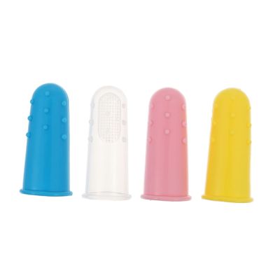 minkissy 4pcs Silicone Finger Toothbrush Soft Brush Boys and Girls Oral Care Travel Tooth Cleaner