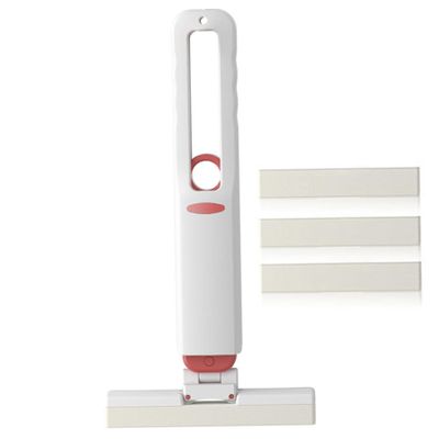 Hperu Mini Mop For Small Spaces, Self Squeezing Mini Mop Absorbent Sponge Mops With 3 Mop Heads Portable Mini Mop Wet And Dry Use For Bathroom, Kitchen, Floors