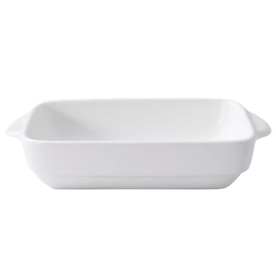 Ceramic Bakeware Square Cake Pan Casseroles Rectangle Tray Ceramic Dish Ceramics Serving Platters-White||21.5x14x4.5cm
