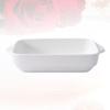 Ceramic Bakeware Square Cake Pan Casseroles Rectangle Tray Ceramic Dish Ceramics Serving Platters-White||21.5x14x4.5cm view 3