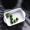 Ceramic Bakeware Square Cake Pan Casseroles Rectangle Tray Ceramic Dish Ceramics Serving Platters-White||21.5x14x4.5cm view 4