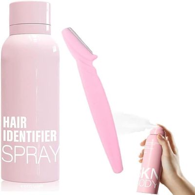 Hair Identifier Spray for Face Shaving, Hair Identifier Spray for Face Shaving Skin Body, White Shaving Spray, Suitable for All Skin and Hair Types, 114ml (1pcs)