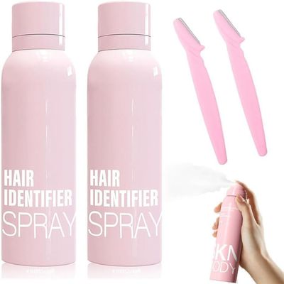 Hair Identifier Spray for Face Shaving, Hair Identifier Spray for Face Shaving Skin Body, White Shaving Spray, Suitable for All Skin and Hair Types, 114ml (2pcs)