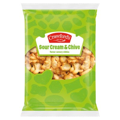 Crawford's Savouries Sour Cream and Chive Baked Snacks 200 g (Pack of 8)
