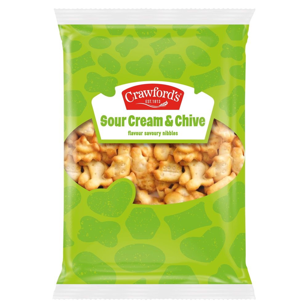 Crawford's Savouries Sour Cream and Chive Baked Snacks 200 g (Pack of 8)
