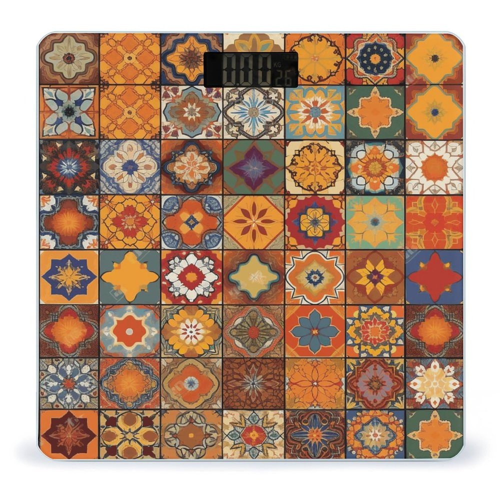 YHEGBFD Weight Scale,Group of Moroccan Geometric Digital Scale,Body Weight Scale,Electronic Weigh Scales,high Precision Body Weight Scale