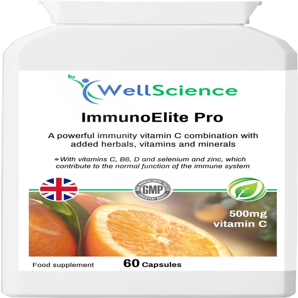 WellScience ImmunoElite Pro: Immune Support, Antioxidant Boost, and Energy Enhancement - with Vitamin C, D, Zinc, Turmeric, Baobab & Acerola