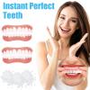 Denture Reline Kit,2 Pair,False Teeth,Teeth,False Teeth Set,Dentures,Soft Denture Reline Kit,Snap-On Denture Silicone Denture Top and Bottom, Denture Soft Relining Kit,Natural Tones view 2