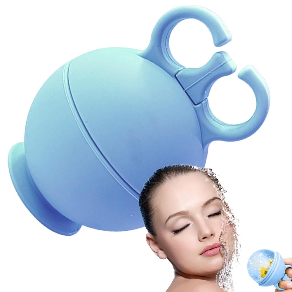 Tezklc Face Ice Mould, Face Ice Mould - Round Ice Ball Roller, Ice Mould Ball, Face Ice Mould Roller, Ice Face Roller Made of Silicone, Brush, Cold, Reusable for Women