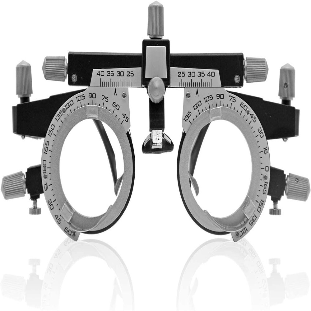 CFDZCP Optician Optical Trial Lens Frame Adjustable Trial Frame Optical Trial Lens Frame PD 48~80mm, Ultralight Optical Titanium Optic Trial Eye Optometry Lens Frame Test Optician