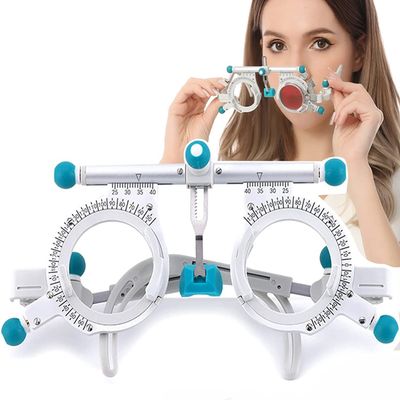 CFDZCP Optician Optical Trial Lens Frame Adjustable PD 48Mm~80Mm Universal Optical Trial Frame Super Light 50G Pure Titanium Test Frame Optometry Optician Trial Lens