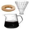 Pour Over Coffee Maker with Glass Filter Cup, Coffee Dripper with Walnut Collar, Glass Coffee Dripper Brewer and Glass Coffee Pot for Camping, Hiking(600ml) view 1