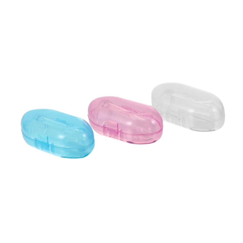 TOVINANNA Baby Finger Toothbrush 3pcs Set Silicone Toddler Oral Care Brush Finger Toothbrush for Infant Teeth Cleaning with Blue, Pink, White for Boys and Girls Mouth Care