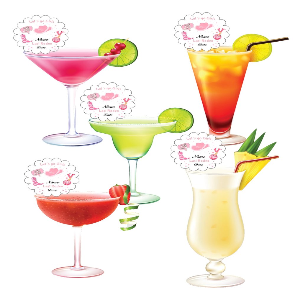 15 Pre-Cut Scalloped Circle Personalised Cowgirl Rodeo Hen Party Edible Wafer Paper Cocktail Drinks Champagne Prosecco Toppers Decorations - 5cm Scalloped Edge Circles