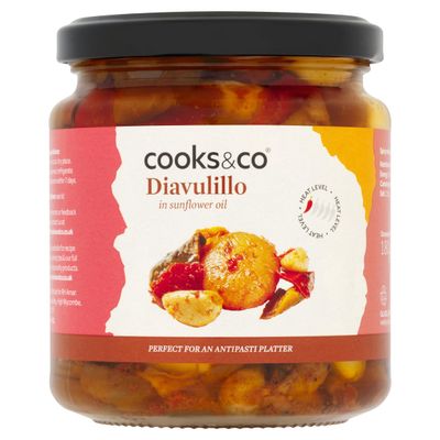 Cooks&Co Grilled Diavulillo Mixed Spicy Vegetables in Oil 280g (Pack of 6)