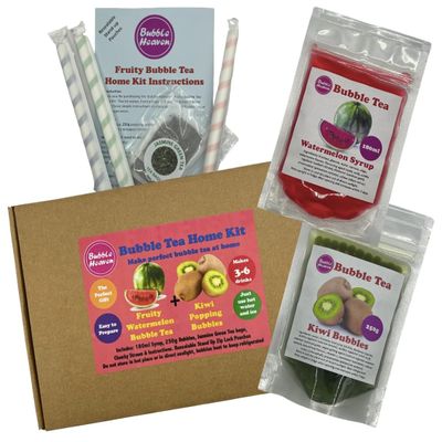 Fruity Watermelon with Kiwi Popping Bobas Bubble Tea Kit 3 to 6 Drinks