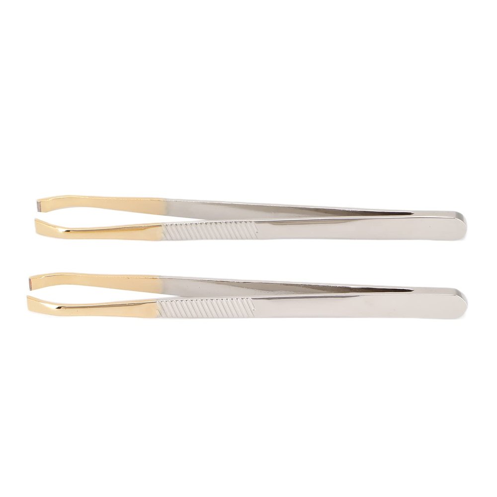 Professional Tweezers for Facial Hair Women and Men, Professional Hair Removal Tweezers Kit, Eyebrow Tweezers Precision Tweezers for Women, Eyebrows, Facial Hair (2 Pieces)