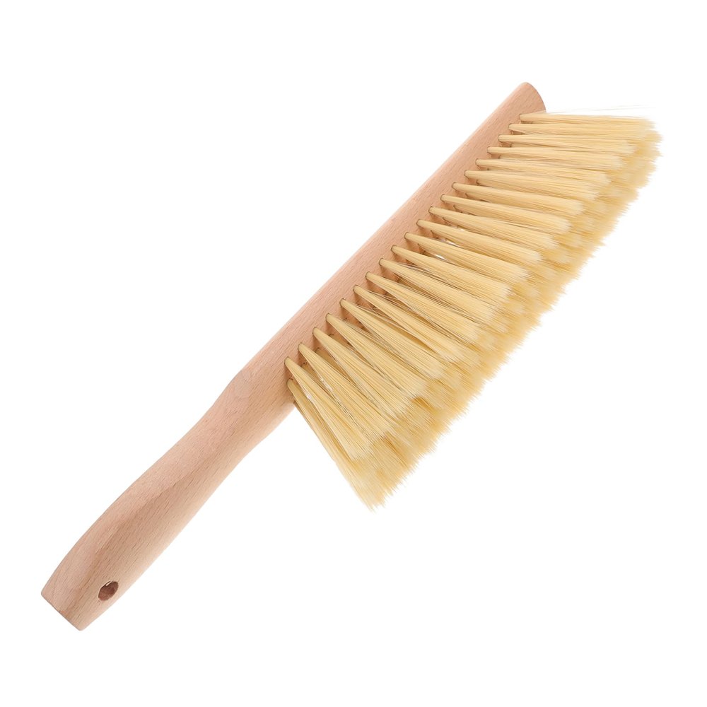 JECOMPRIS Wooden Bed Brush Handheld Broom for Dusting Furniture Soft Bristles Cleaning Brush for Home and Car