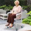 LIBRACTA Shower Chair with Wheels, Mobile Wheeled Commode Chair Toilet Bath Chair for Seniors Elderly Disabled Pregnancy Commode Wheelchair with Removable Pot (With Incontinence Bed Pad) O view 2