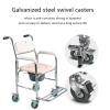 LIBRACTA Shower Chair with Wheels, Mobile Wheeled Commode Chair Toilet Bath Chair for Seniors Elderly Disabled Pregnancy Commode Wheelchair with Removable Pot (With Incontinence Bed Pad) O view 4