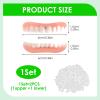 2 Pcs False Clip On Teeth, Snap On Veneers Set for Upper & Lower Jaws, Dentures Silicone, Natural Looking Instant Smile Enhancer, Comfort Fit Cosmetic Fake Teeth Men Women White Artificial Fake Tooth view 2