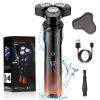 Bwaliffury Men's Electric Shaver, Rotary Shaver, Wet & Dry Razor, 3 Rotating Shaving Heads, IPX6 Waterproof, USB Fast Charging, Black view 1