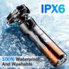 Bwaliffury Men's Electric Shaver, Rotary Shaver, Wet & Dry Razor, 3 Rotating Shaving Heads, IPX6 Waterproof, USB Fast Charging, Black view 3