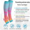 cerpite Open Toe Compression Socks Women & Men-2 Pairs 15-20 mmHg Knee High Stockings for Circulation Support, H-Bright lines, 4XL view 4