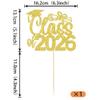 1 Pack Class of 2025 Cake Topper Glitter Congrats 2025 Graduation Cake Pick for Graduation Grad 2025 Theme Boys Girls Graduate Party Cake Decorations Supplies Gold view 2