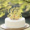 1 Pack Class of 2025 Cake Topper Glitter Congrats 2025 Graduation Cake Pick for Graduation Grad 2025 Theme Boys Girls Graduate Party Cake Decorations Supplies Gold view 4