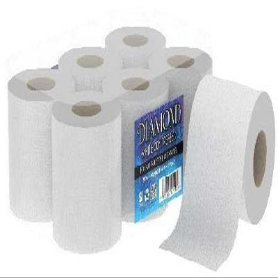 6 Pack White Diamond Centrefeed for Multi-Purpose Cleaning Super Absorbent 2 Ply 65M Rolls Kitchen Paper Towel