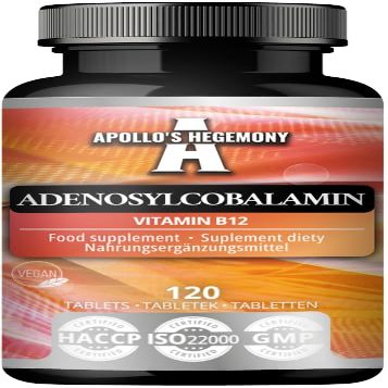 Adenosylcobalamin 120 Tablets - Optimal Bioavailable Vitamin B12 for Enhanced Energy Metabolism - 480 Servings - Diet Supplement by Apollo's Hegemony