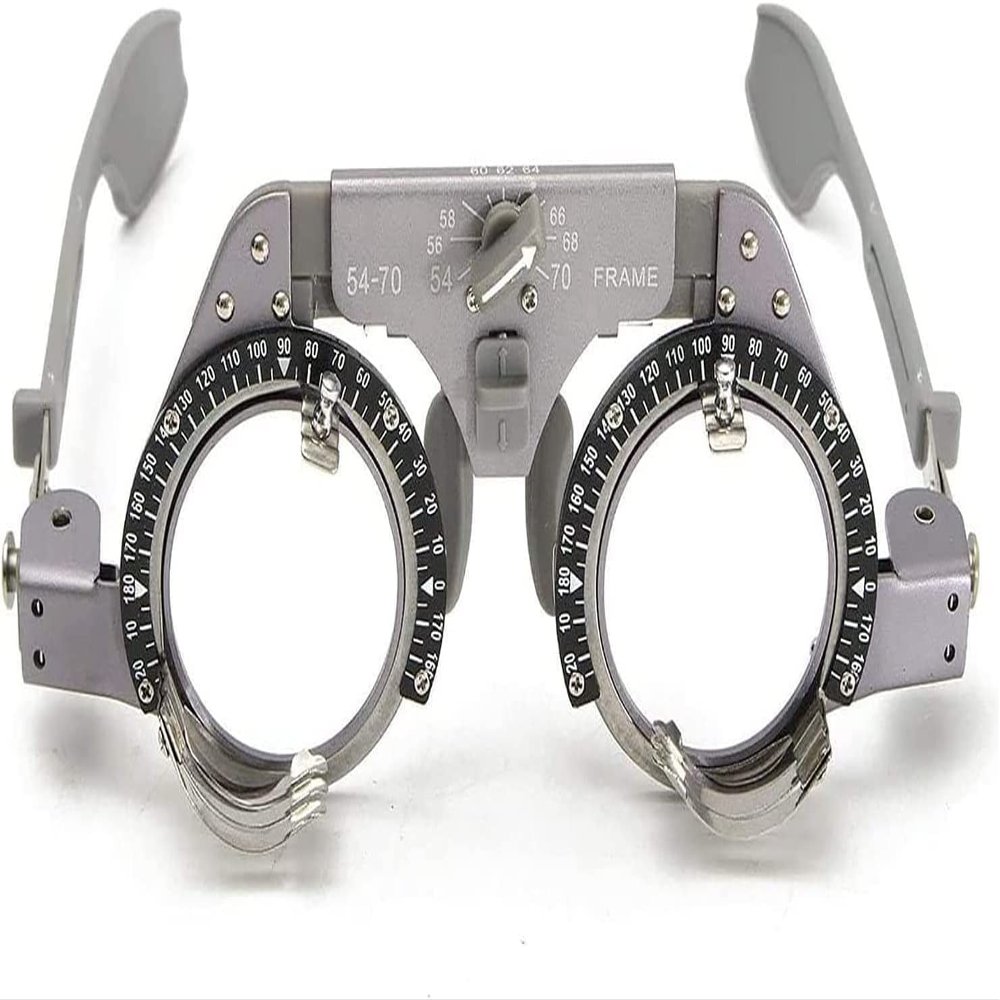 CFDZCP Optical Trial Frame, Ultralight Titanium Frame Pd 54-70Mm Titanium Optic Trial Eye Optometry Lens Frame, Adjustable Temple Length And Nose Rest