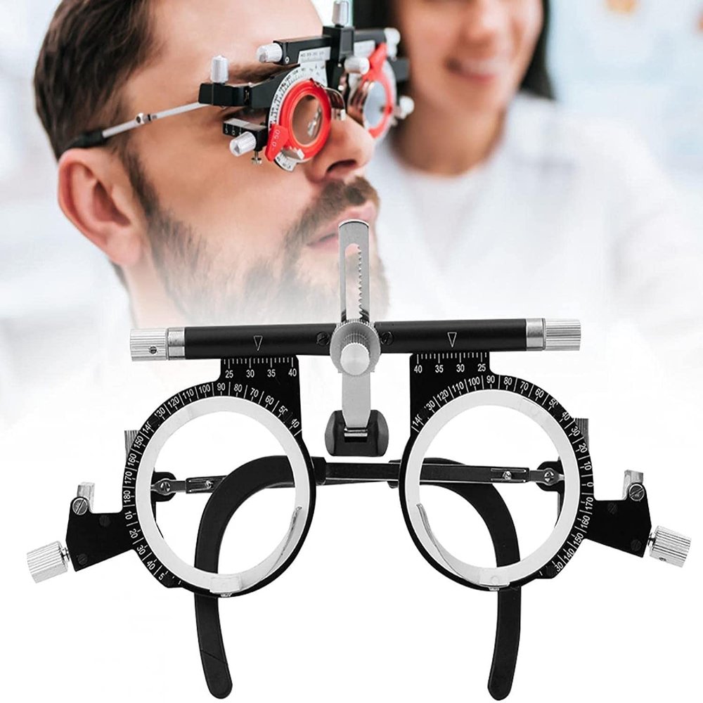 CFDZCP Aluminium Alloy Optics Trial Lens Frame Adjustable PD 54-70mm,Ultralight Titanium Optometry Glasses Frame For Schools, Hospitals Ophthalmology, Optical Shops